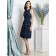 Midnight / Dark Navy Lace A-line Short-length Scoop Sleeveless Natural Lace Bridesmaid Dress