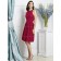 Red Scoop Sleeveless Natural Short-length Lace Lace A-line Bridesmaid Dress