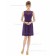 Majestic / Purple Natural A-line Sleeveless Scoop Mini Chiffon Draped Bridesmaid Dress