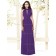 Majestic / Purple Scoop Natural Sleeveless Chiffon Floor-length Column / Sheath Draped Bridesmaid Dress