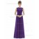 Majestic / Purple V-neck Ball Floor-length Sleeveless Natural Gown Draped Chiffon Bridesmaid Dress