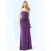 African Violet / Purple Draped Bateau Chiffon Empire Sleeveless Floor-length Column / Sheath Bridesmaid Dress