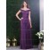 African Violet / Purple Natural Off-the-shoulder Draped Floor-length Sleeveless A-line Chiffon Bridesmaid Dress