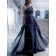 Dark Navy Empire Column / Sheath Floor-length Chiffon One Shoulder Bridesmaid Dress