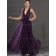 Grape A-line Floor-length Empire V-neck Chiffon Bridesmaid Dress