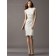 ivory Column / Sheath Lace Bateau Knee-length Natural Bridesmaid Dress