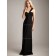 Black Natural Sweetheart Chiffon Sweep Column / Sheath Bridesmaid Dress