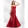Red Empire Mermaid Satin Sweetheart Floor-length Bridesmaid Dress