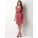 Watermelon V-neck Chiffon Knee-length Column / Sheath Empire Bridesmaid Dress