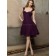 Grape Sweetheart Empire Column / Sheath Knee-length Chiffon Bridesmaid Dress