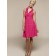 Red Knee-length V-neck Chiffon A-line Empire Bridesmaid Dress