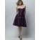 Grape Sweetheart Satin Empire Knee-length A-line Bridesmaid Dress