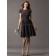 Black Lace A-line Bateau Natural Knee-length Bridesmaid Dress