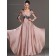 Blush V-neck Floor-length A-line Empire Chiffon Bridesmaid Dress
