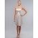 Silver Bateau Knee-length Empire Satin Column / Sheath Bridesmaid Dress