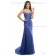 Blue Natural A-line Sweetheart Chiffon Sweep Bridesmaid Dress