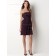 Grape Bateau Empire Short-length A-line Chiffon Bridesmaid Dress