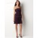 Grape Bateau Empire Short-length A-line Chiffon Bridesmaid Dress