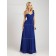 Royal Blue Floor-length Chiffon A-line Sweetheart Empire Bridesmaid Dress