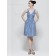 Lavender Knee-length Column / Sheath Taffeta V-neck Natural Bridesmaid Dress