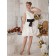 White A-line One Shoulder Chiffon Empire Knee-length Bridesmaid Dress