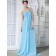 Blue Sweetheart Empire Chiffon Sweep A-line Bridesmaid Dress