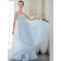 Sky Blue Chiffon Sweetheart Sweep Natural A-line Bridesmaid Dress