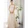 Champagne Natural Strapless Sweep Satin A-line Bridesmaid Dress
