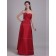 Red Sweetheart Floor-length Empire Satin A-line Bridesmaid Dress