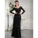 Black V-neck Floor-length Column / Sheath Natural Chiffon Bridesmaid Dress