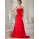 Red Sweetheart Natural Sweep Chiffon A-line Bridesmaid Dress