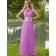 Lilac Floor-length Chiffon Empire A-line Scoop Bridesmaid Dress
