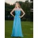 Blue Empire Sweetheart Chiffon Floor-length A-line Bridesmaid Dress