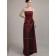 Burgundy Natural Strapless A-line Satin Floor-length Bridesmaid Dress