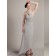 Gray Column / Sheath Chiffon One Shoulder Natural Sweep Bridesmaid Dress