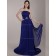 Royal Blue A-line Chiffon Empire Strapless Sweep Bridesmaid Dress