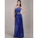 Royal Blue Satin One Shoulder Column / Sheath Natural Floor-length Bridesmaid Dress