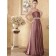 Brown Floor-length Satin One Shoulder A-line Empire Bridesmaid Dress