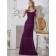 Grape Mermaid Natural One Shoulder Chiffon Floor-length Bridesmaid Dress