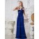 Royal Blue Floor-length One Shoulder Chiffon Empire A-line Bridesmaid Dress