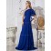 Royal Blue Chiffon Floor-length One Shoulder A-line Natural Bridesmaid Dress