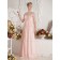 Pink Floor-length Straps A-line Chiffon Empire Bridesmaid Dress