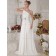 White A-line One Shoulder Sweep Natural Chiffon Bridesmaid Dress