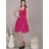 Red Knee-length One Shoulder A-line Empire Chiffon Bridesmaid Dress