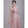 Pink A-line Chiffon Short-length Empire Halter Bridesmaid Dress