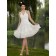 ivory A-line Empire Knee-length V-neck Chiffon Bridesmaid Dress