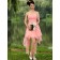 Pink Empire Chiffon A-line Strapless Short-length Bridesmaid Dress