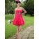 Watermelon Empire Sweetheart A-line Organza Short-length Bridesmaid Dress
