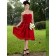 Burgundy Sweetheart Chiffon Knee-length A-line Natural Bridesmaid Dress