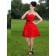 Red A-line Sweetheart Chiffon Short-length Empire Bridesmaid Dress